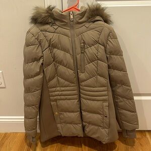 Mk tan puffer jacket